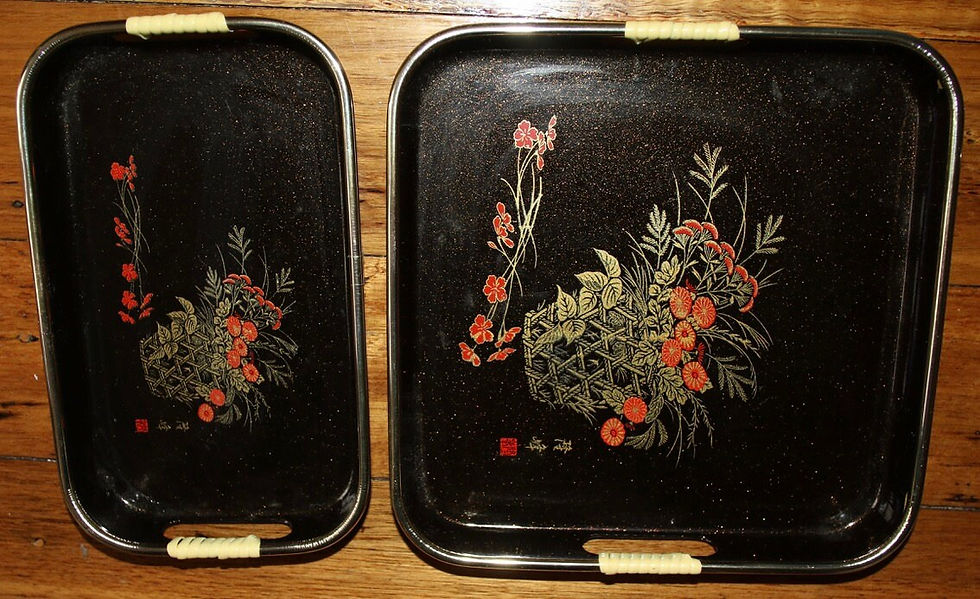 Μικρογραφία: Preloved Trio of serving trays, Nesting Trays