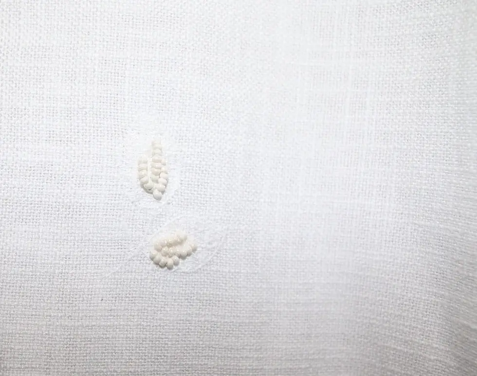 Thumbnail: Preloved Vintage wedding dress with train and beaded decoration.