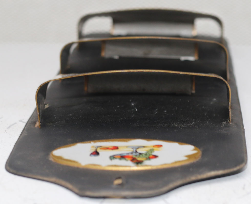 Miniature : Preloved Vintage Mid-century vintage letter rack, Wall-Mounted Retro Bill Holder