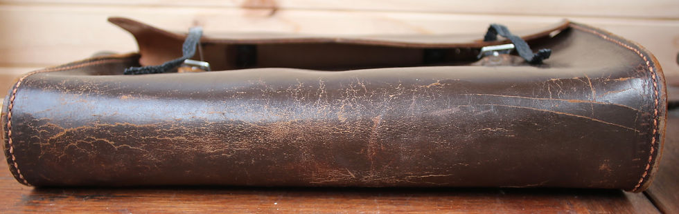 Miniature : Preloved Vintage Leather Satchel, Leather Pouch