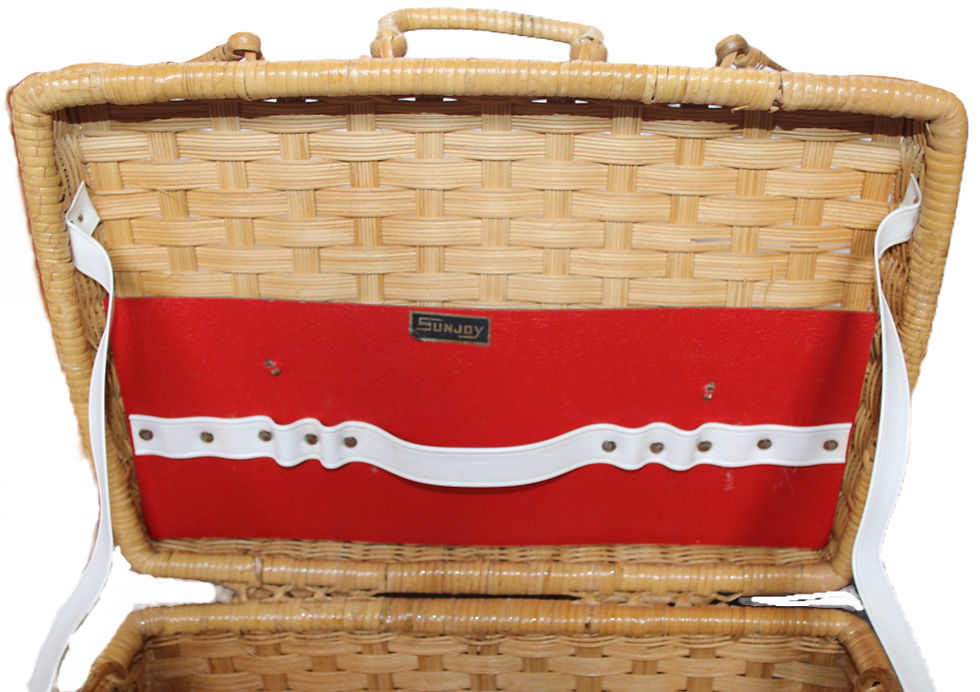 Thumbnail: Preloved Sunjoy Wicker Picnic Case, Cane Picnic Basket