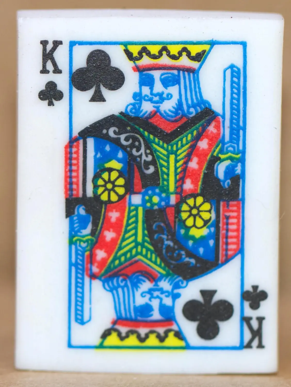 Preloved Vintage Playing Cards Erasers , King of Clubs and Joker, Vintage Cards