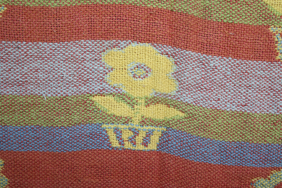Miniaturbild: Preloved Vintage Throw Rug, Floral Rug
