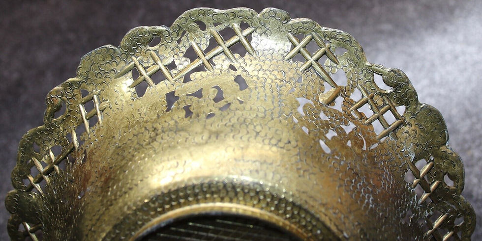 Miniature : Preloved Vintage Italian Brass basket, Italian brass bowl