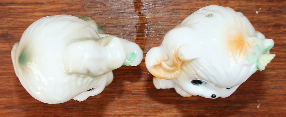 Miniature : Preloved Vintage Ceramic Dog Salt and Pepper Shakers