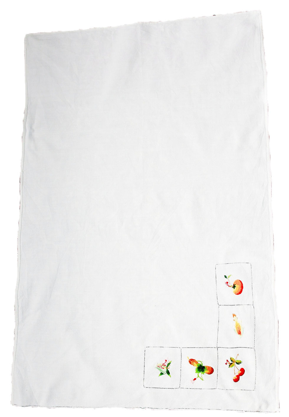 Thumbnail: Preloved Vintage Fruit Tea Towel, Needlework Tea Towel