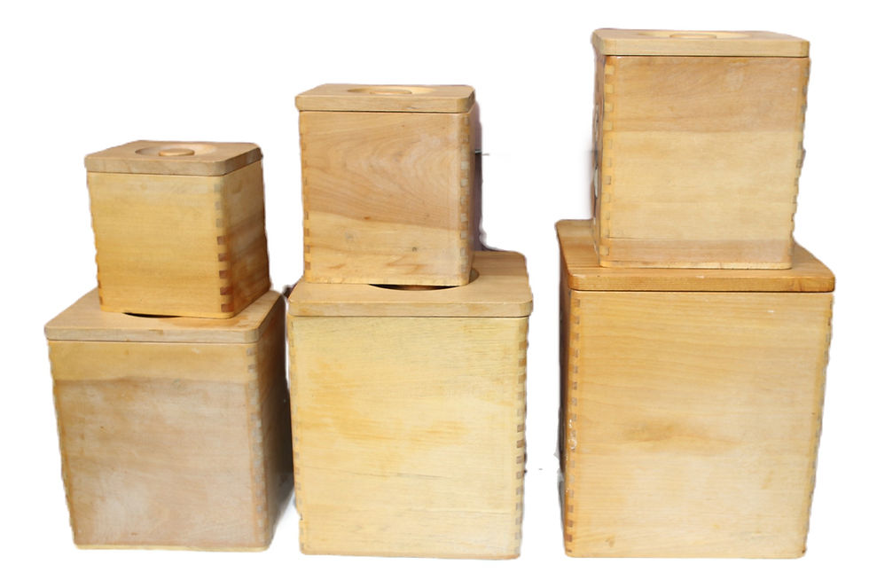 縮圖：Preloved Wooden Nesting Kitchen Canister Set, Wooden Kitchen Container Set