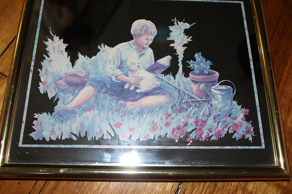 Миниатюра: Preloved Boy and his dog mirror, Mirror for children