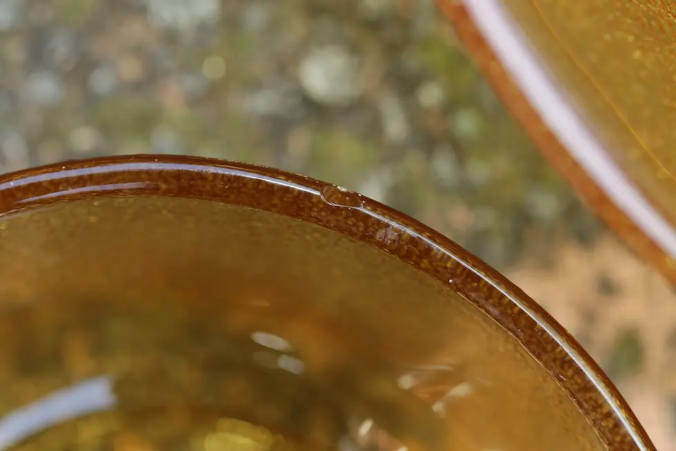 Miniaturbild: Amber Coloured Glass Bowl and Dish Set , Amber Coloured Glass Serving Bowl