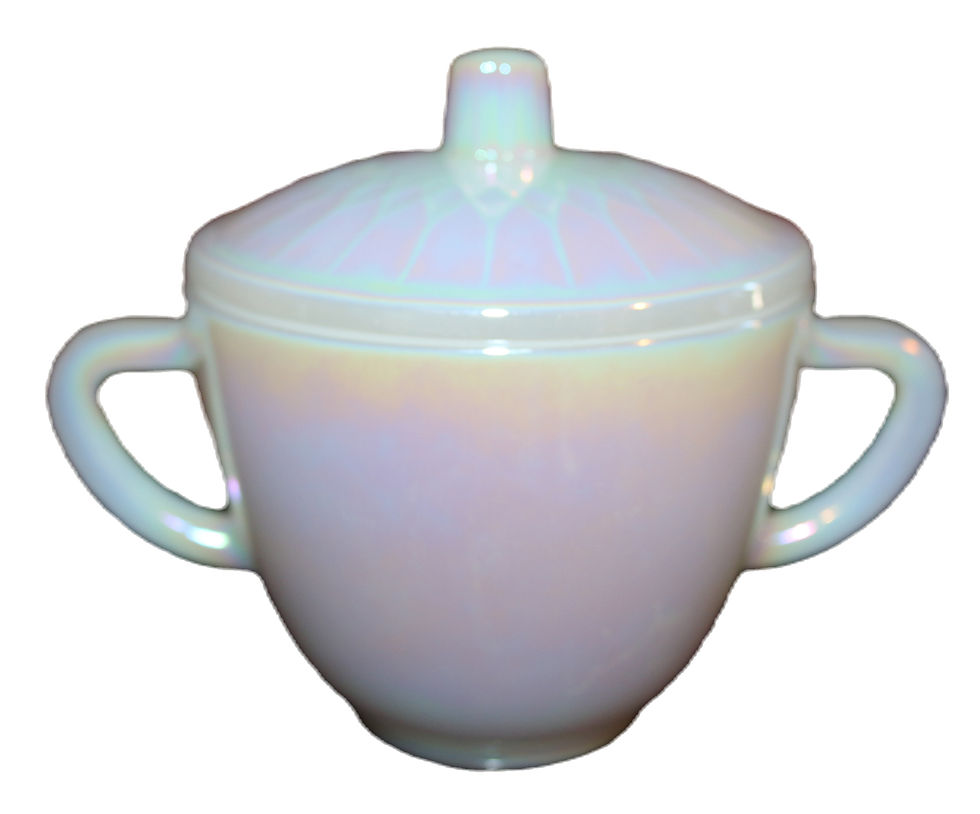 Thumbnail: Preloved Federal/Fire-King Sugar Bowl