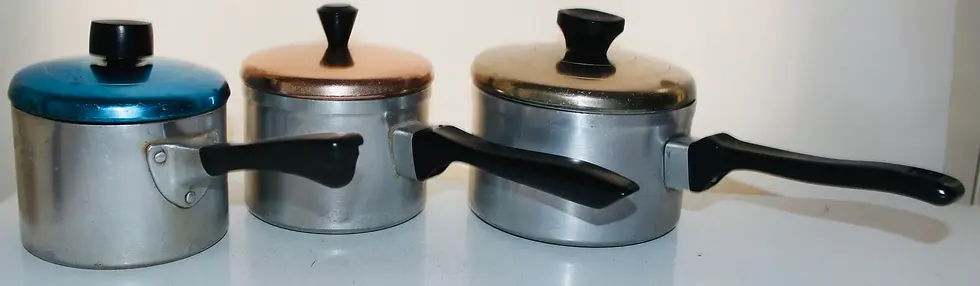 縮圖：Preloved Trio of Saucepans with Lids, Saucepan Set, Set of Three Saucepans