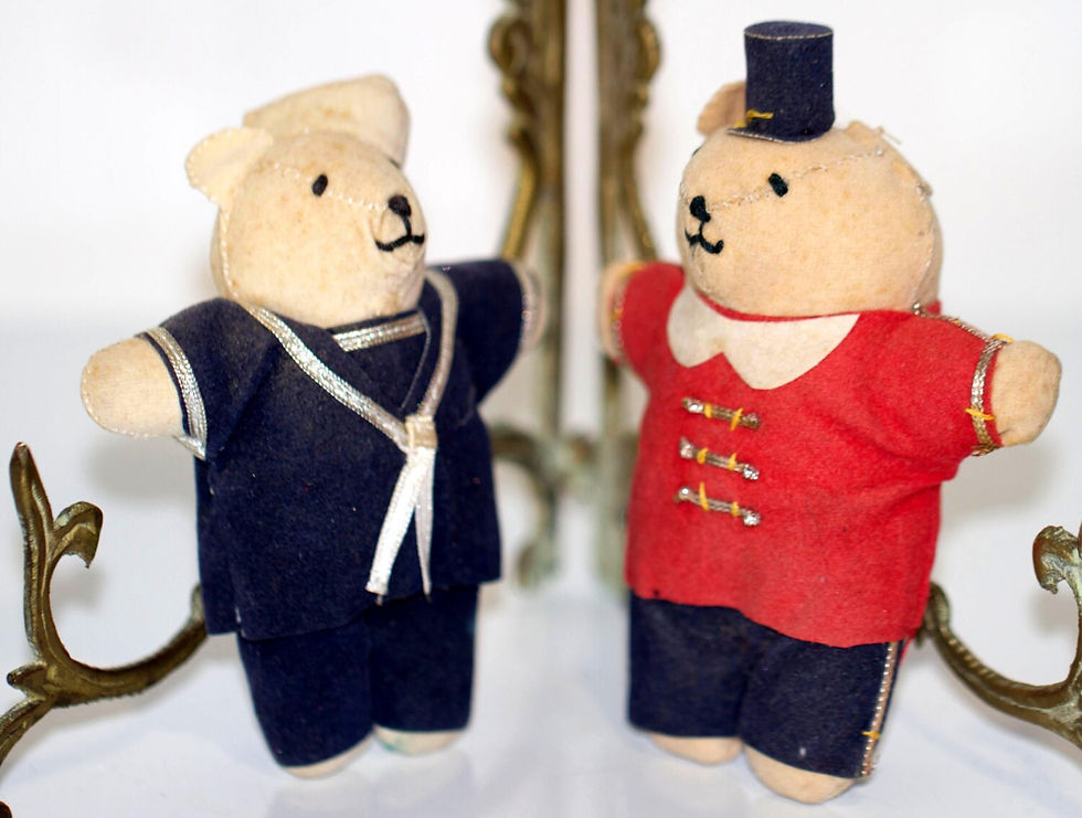 Preloved Small Sailor and Soldier Teddy Bear, Soldier and Sailor Teddy