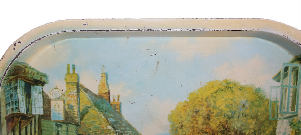 Miniature : Preloved Donald Greig Village Scenery Metal Tray