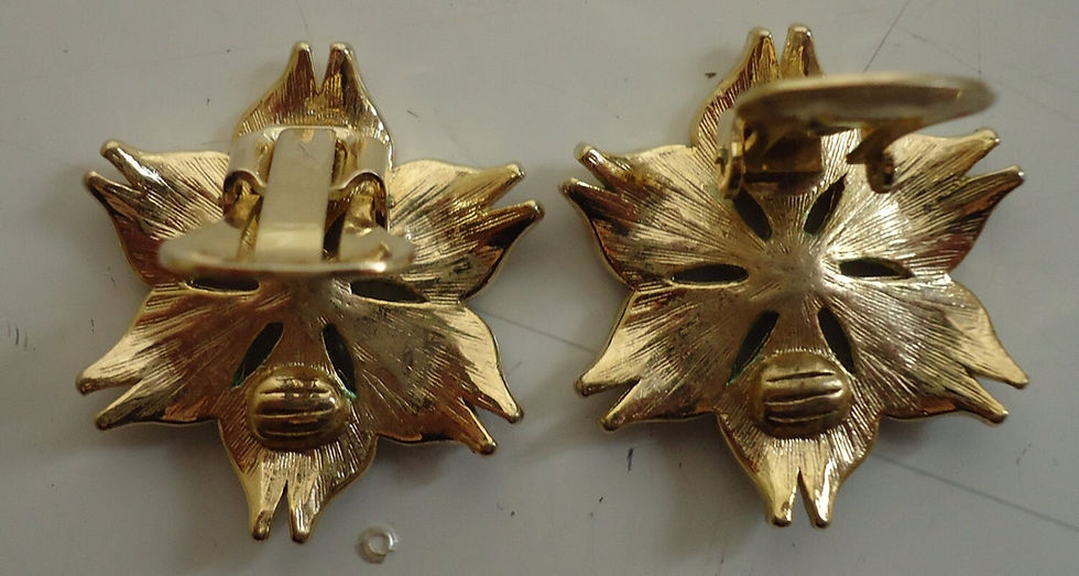 Миниатюра: Preloved Clip-on metal and enamel earrings