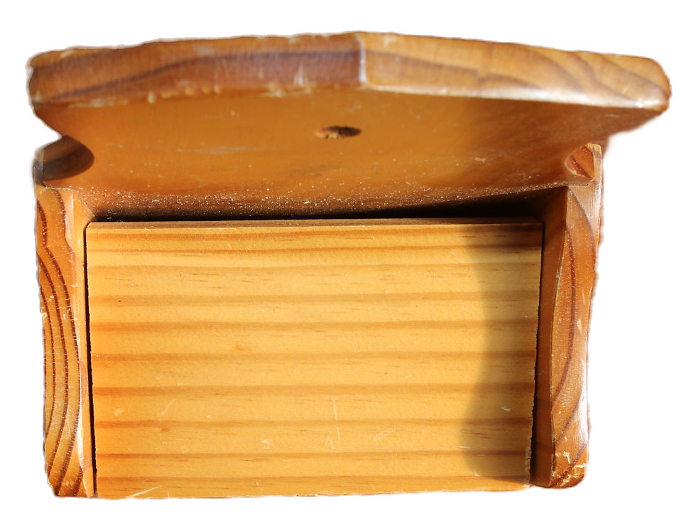 Miniatura: Preloved Vintage Wooden Salt Box, Vintage Salt Cellar