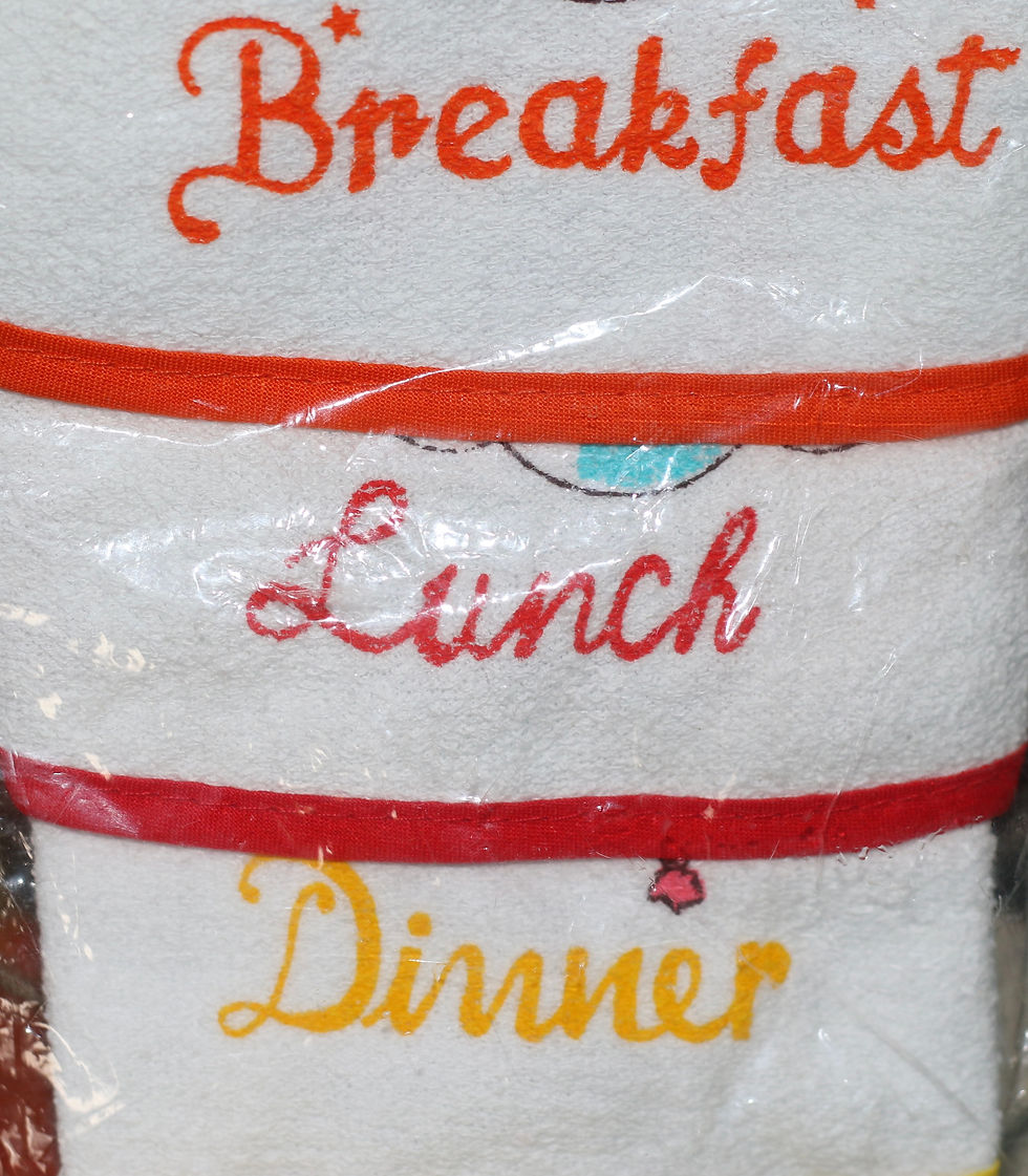 Miniature : Preloved Vintage Babycare Breakfast, Lunch, Dinner Bibs Set, Unopened
