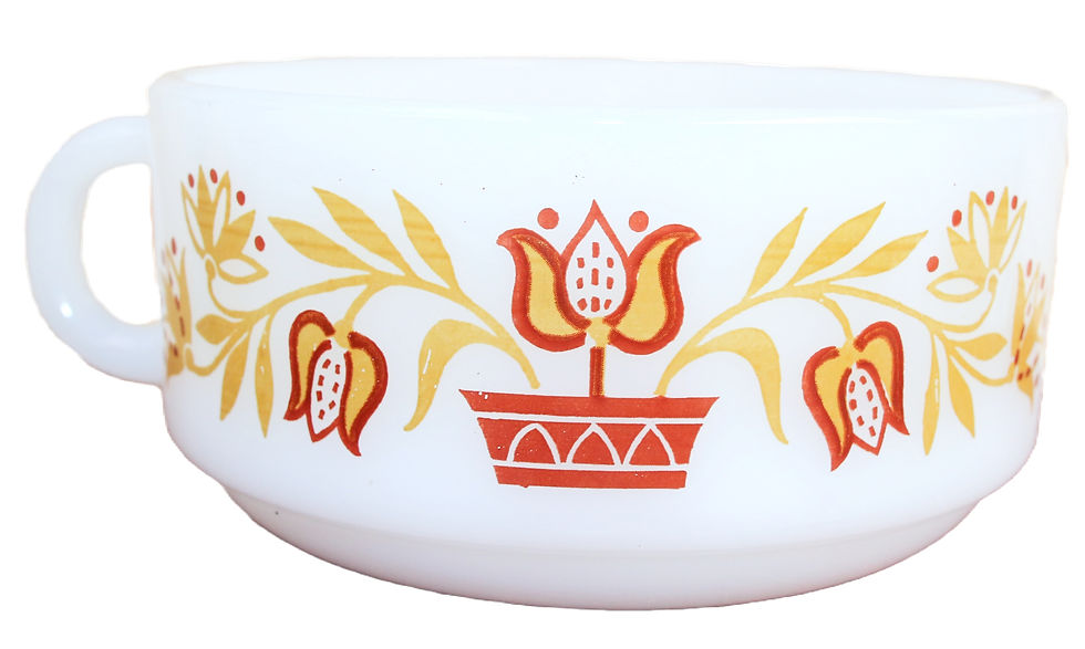 Miniatura: Preloved Vintage Milk Glass Glasbake Heat-Resistant Soup Dish, Soup Bowl