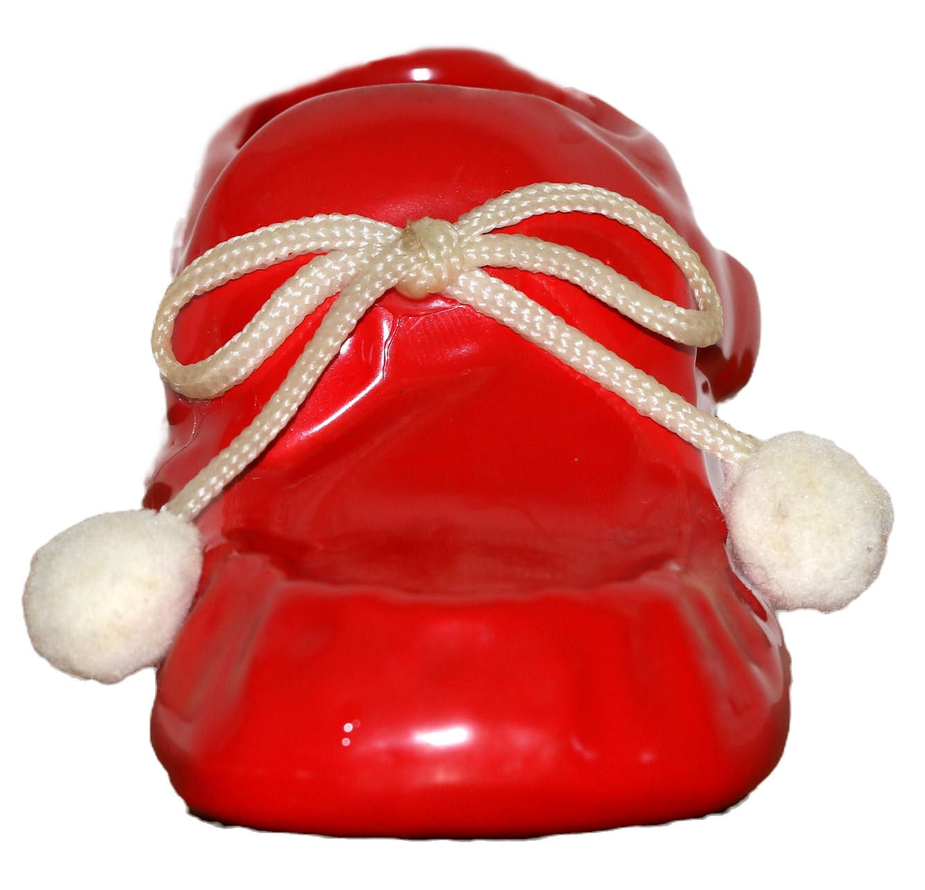 Preloved Newborn Ornament, Red Bootee Ornament, Red Ceramic Bootie