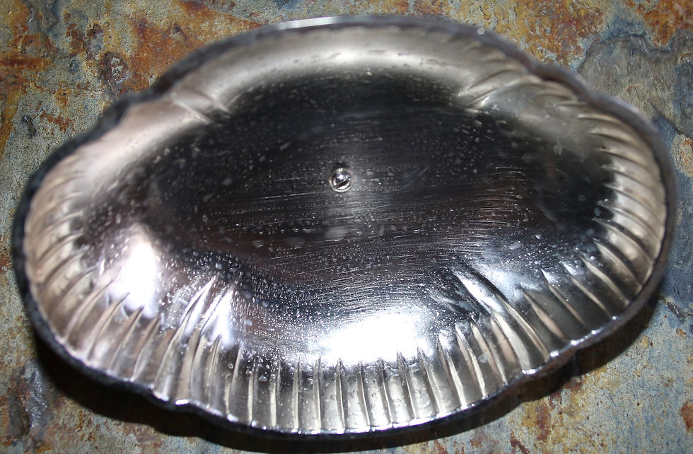 Thumbnail: Preloved Vintage Metal and Glass Butter Dish