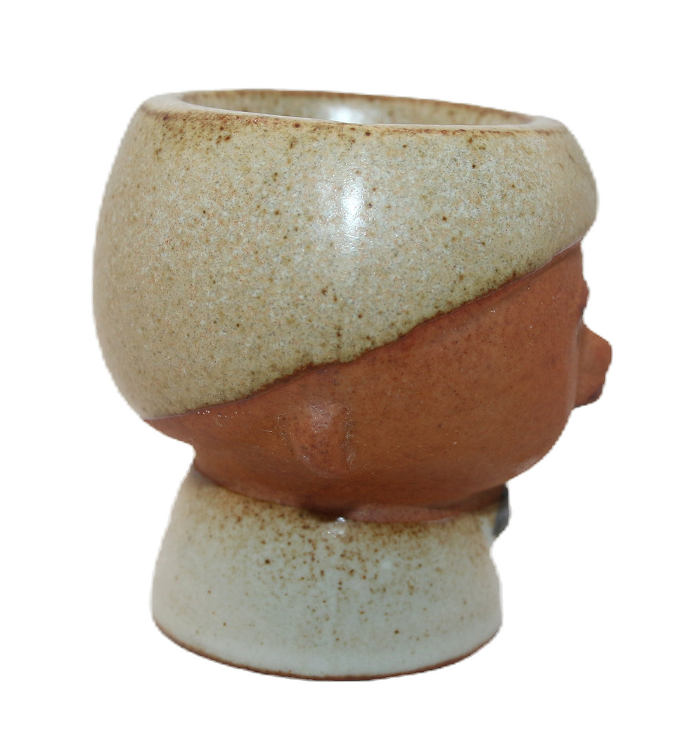 Thumbnail: Preloved Ceramic Person egg cup, Man Egg Cup , Man Egg Cup Holder