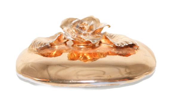 Miniatura: Preloved Golden Lustreware Trinket Box with Floral Decoration