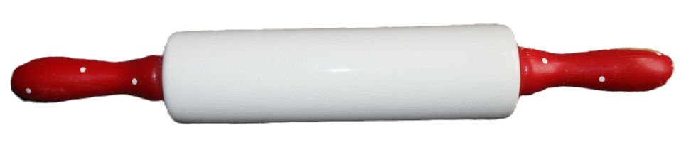 Miniature : Preloved Vintage Porcelain Rolling Pin with Wooden Handles