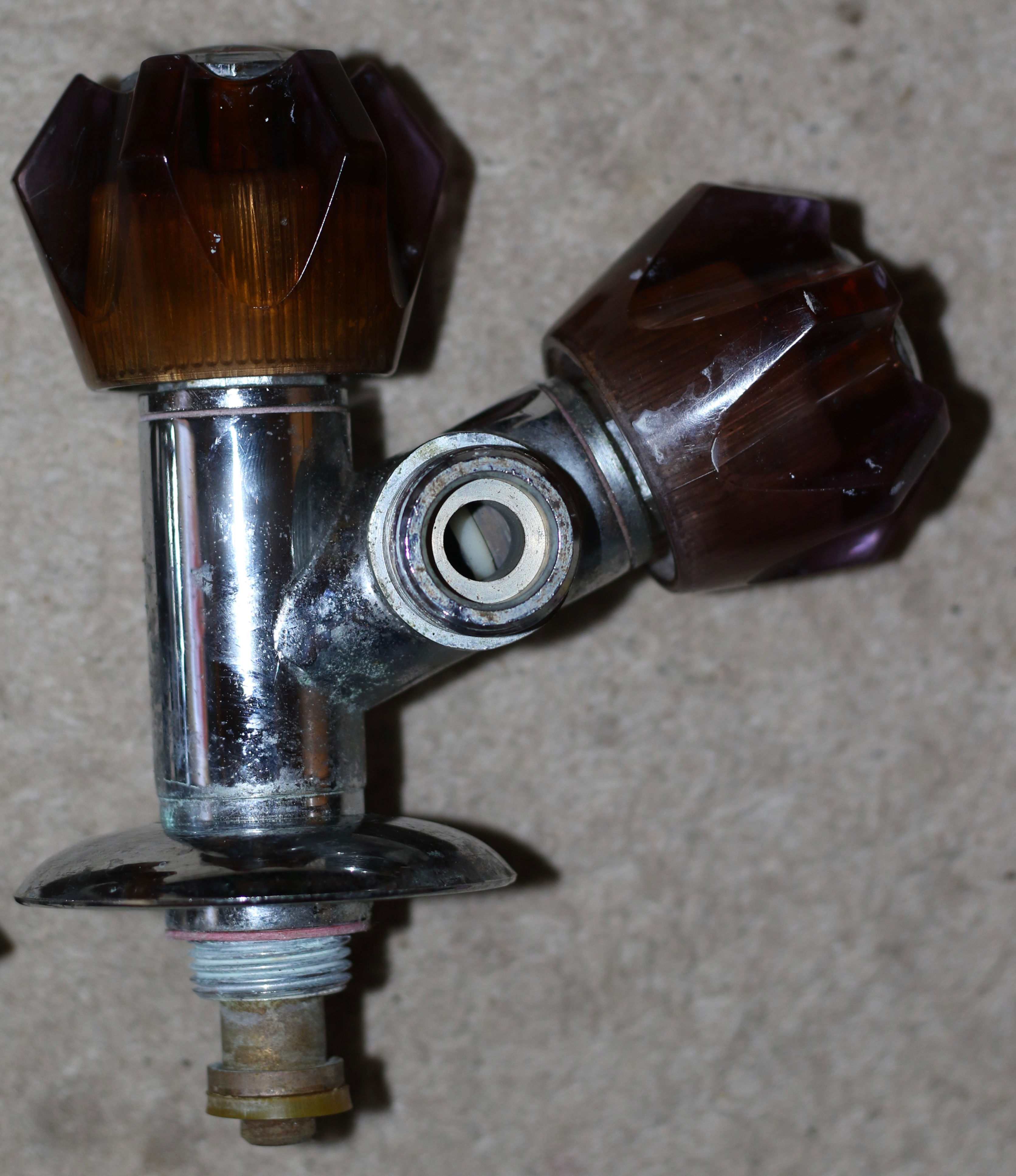 Preloved Pair of vintage faucet taps or valves, Laundry Tub Taps