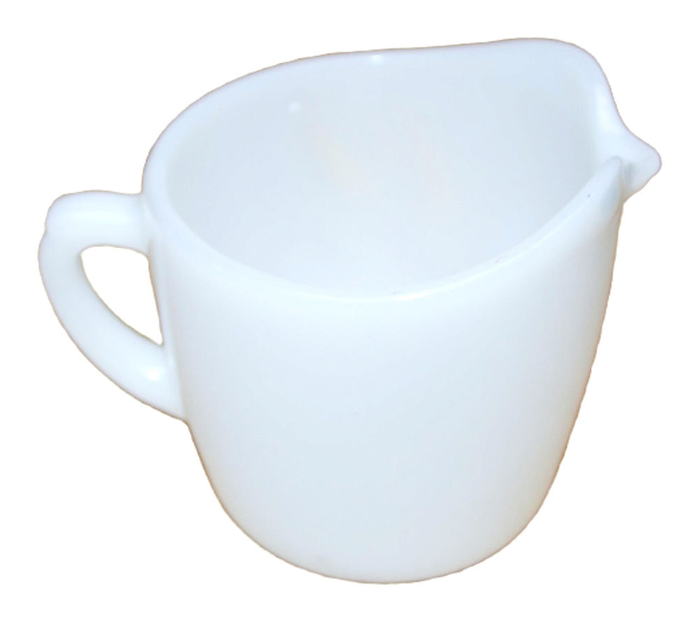 Miniature : Preloved Fire-King Milk Jug, Fire King Creamer Sheaves of Wheat