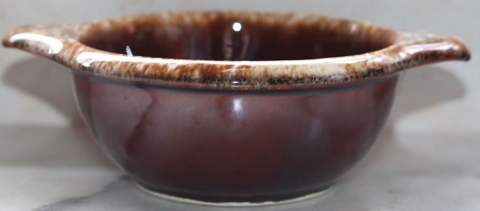 縮圖：Preloved Vintage Hull Pottery brown drip ceramic bowl, ceramic Hull dish