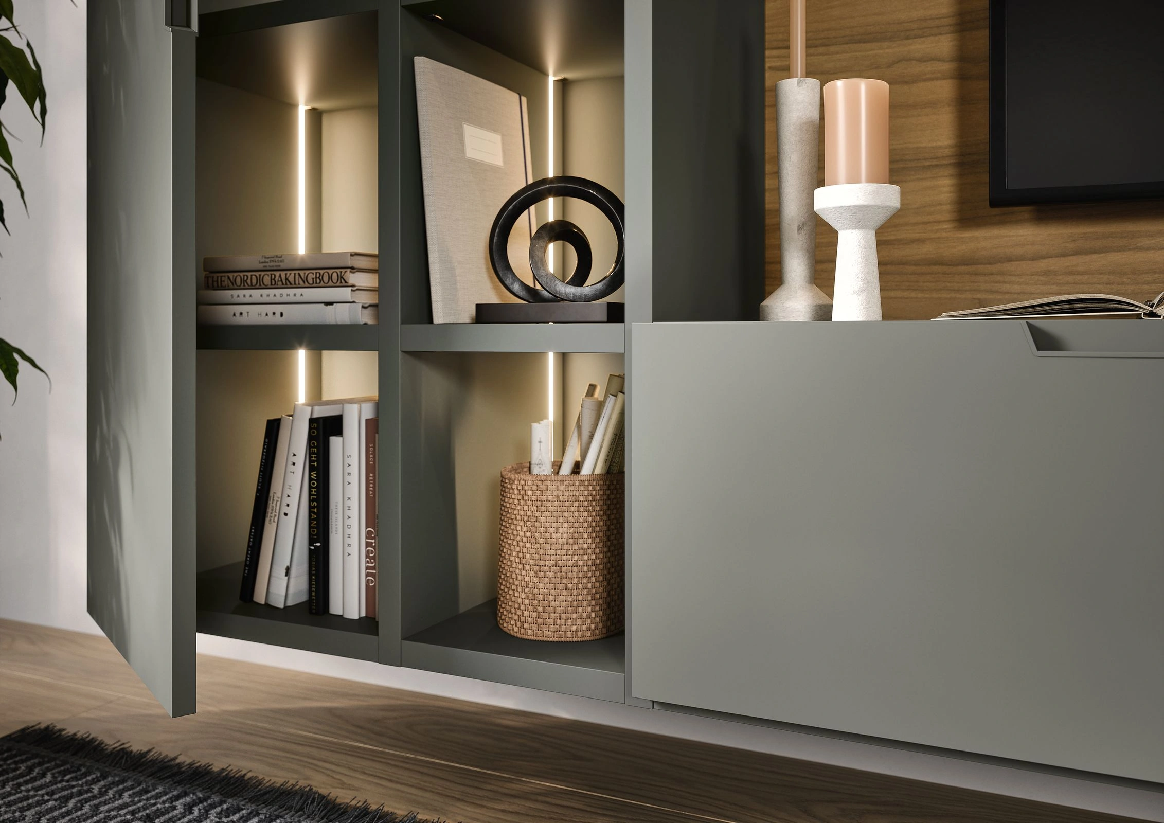 living room wall storage