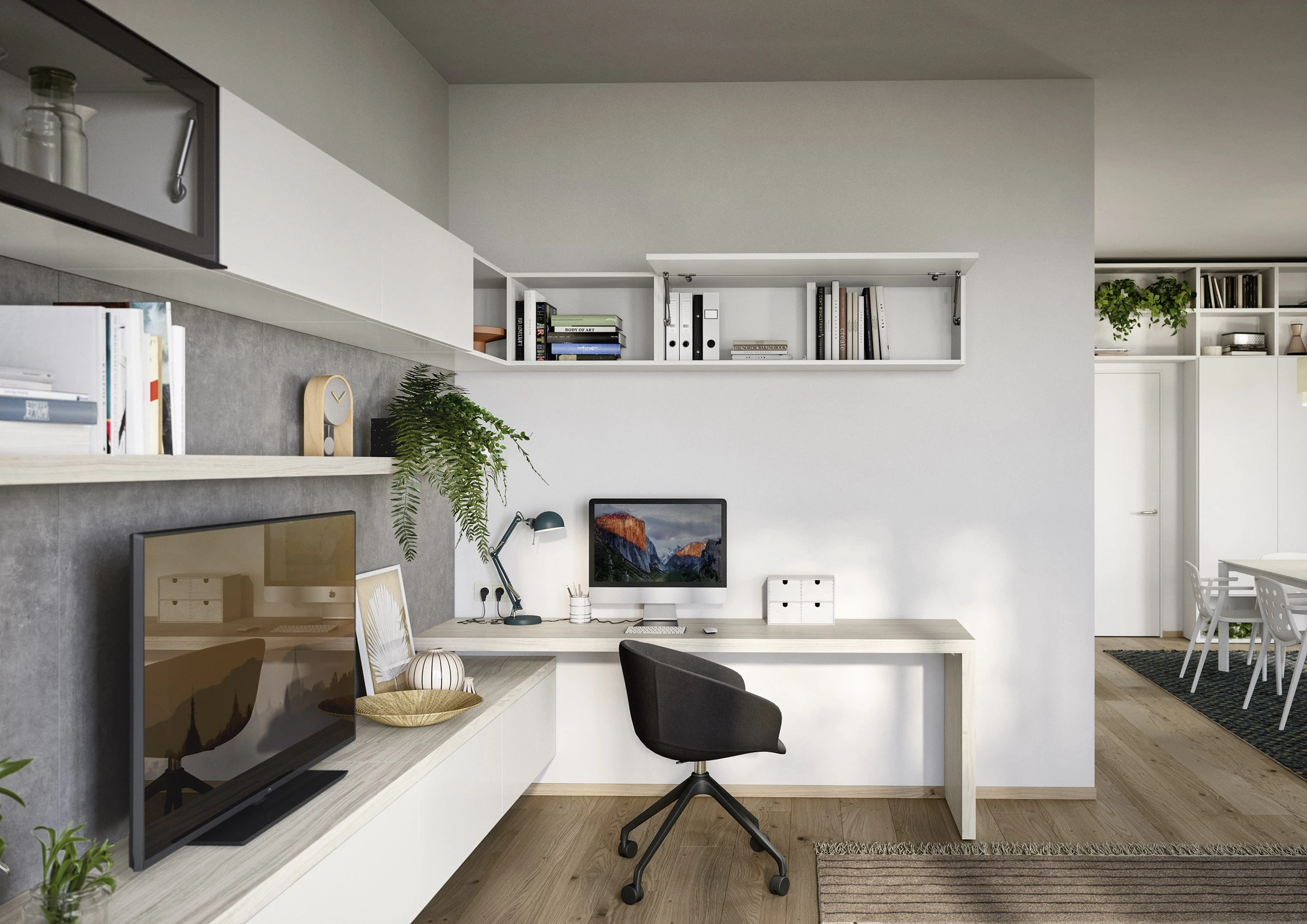 Modern media wall with storage