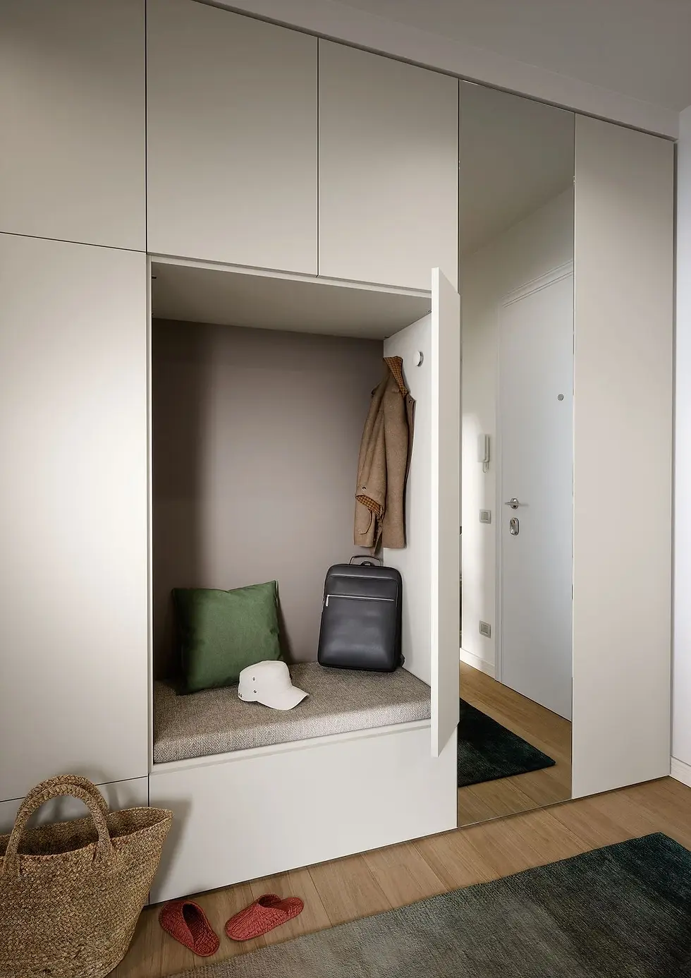 bedroom storage and seat