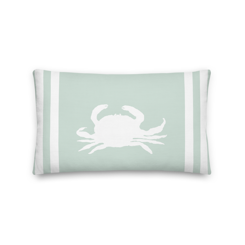 Duck Egg Green Crab Cushion