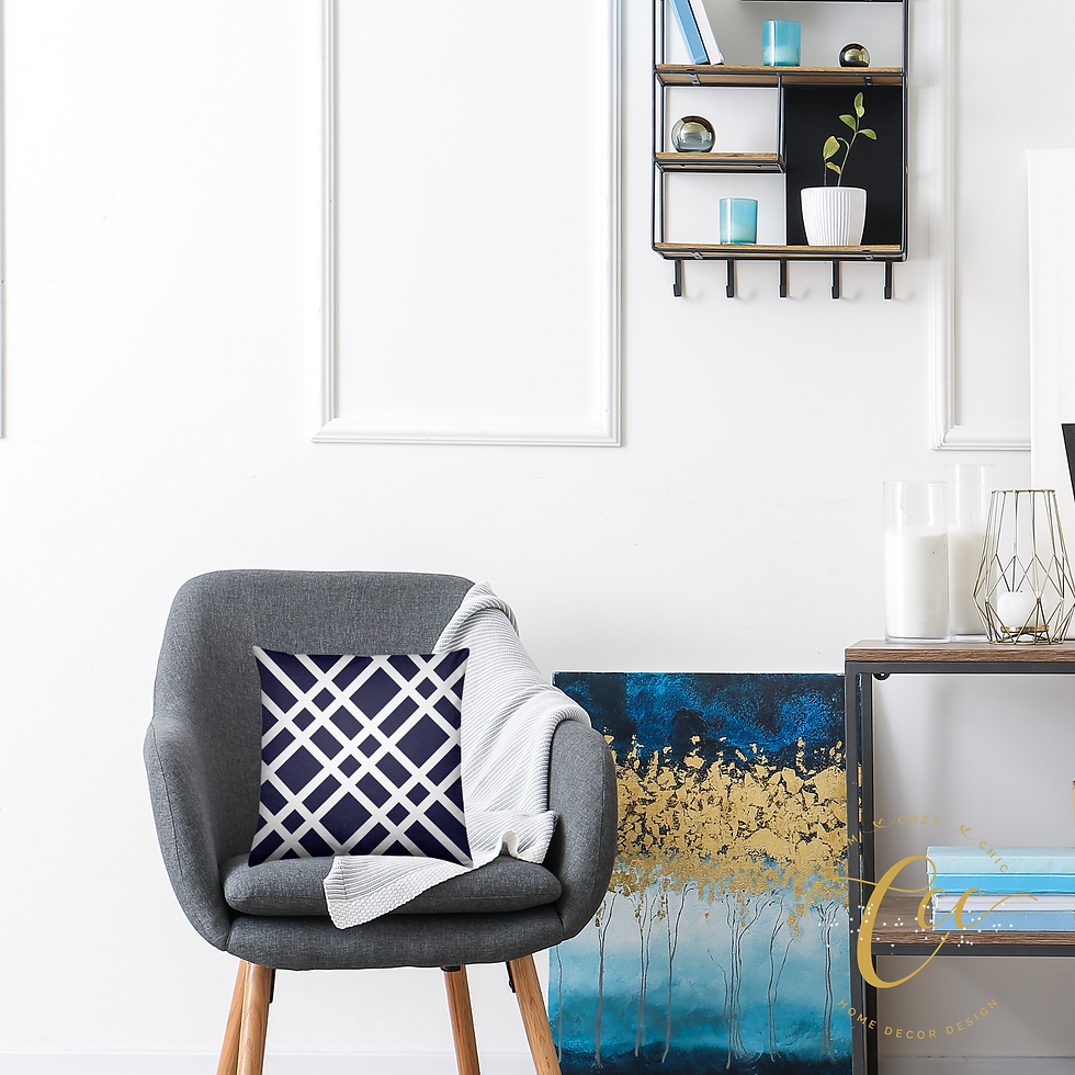 Thumbnail: Blue and White Lattice Cushion