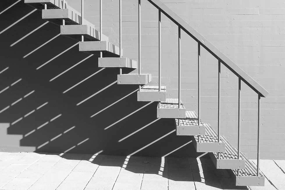 Blue Metal Stairs