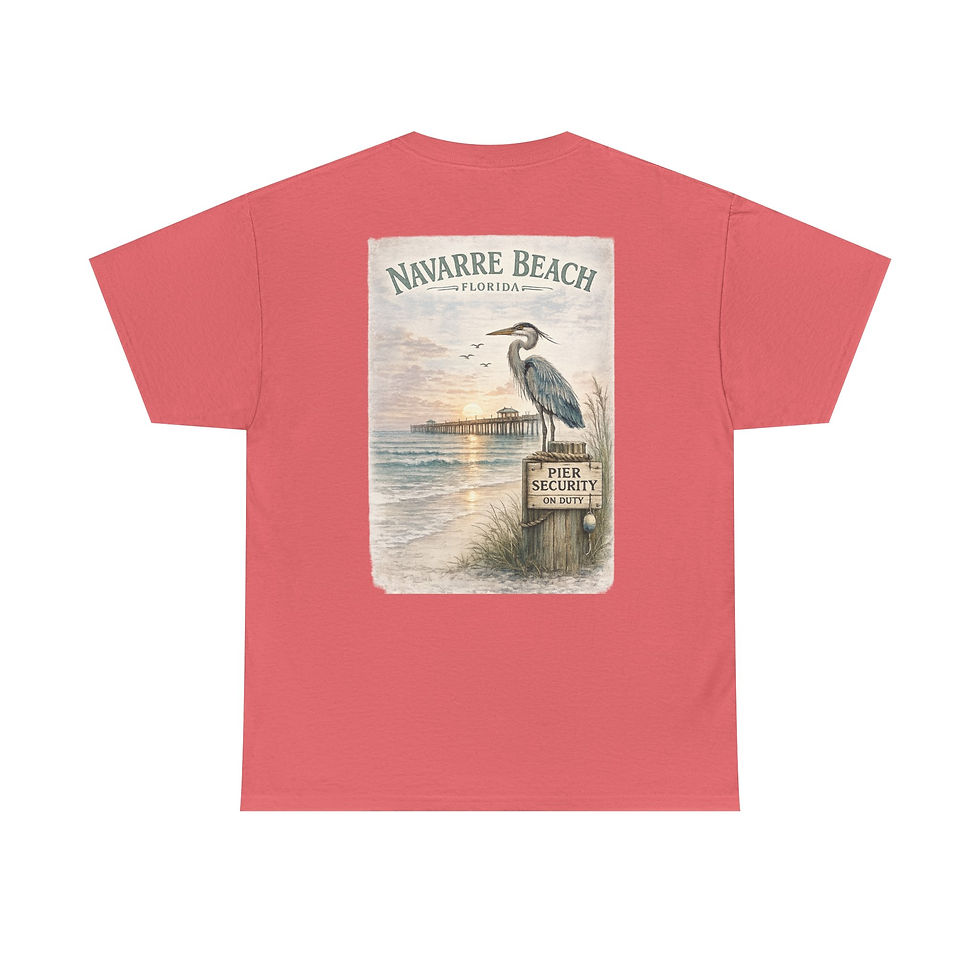 Thumbnail: Navarre Beach Heron Tee — Florida Coastal Vintage Sunset T-Shirt