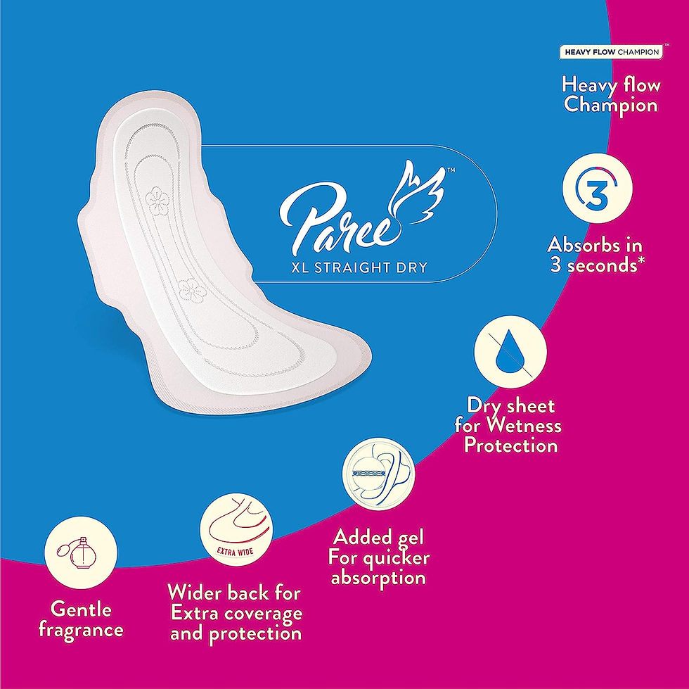 Thumbnail: Paree Dry Feel Sanitary Pads For Women | XL-42 Pads | Heavy Flow Champion