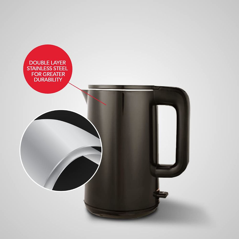 Thumbnail: Sharp Kettle 1.5L Black Glassy EKJ-15DN-B | Quick Boiling + Dry-Boil Protection