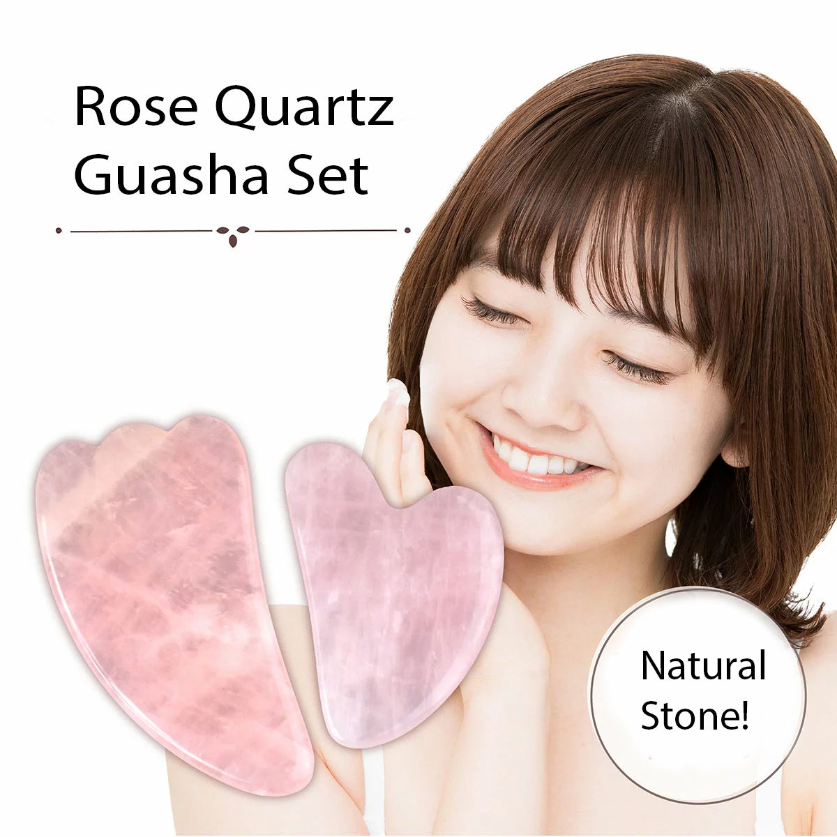 Rose Quartz Guasha Set