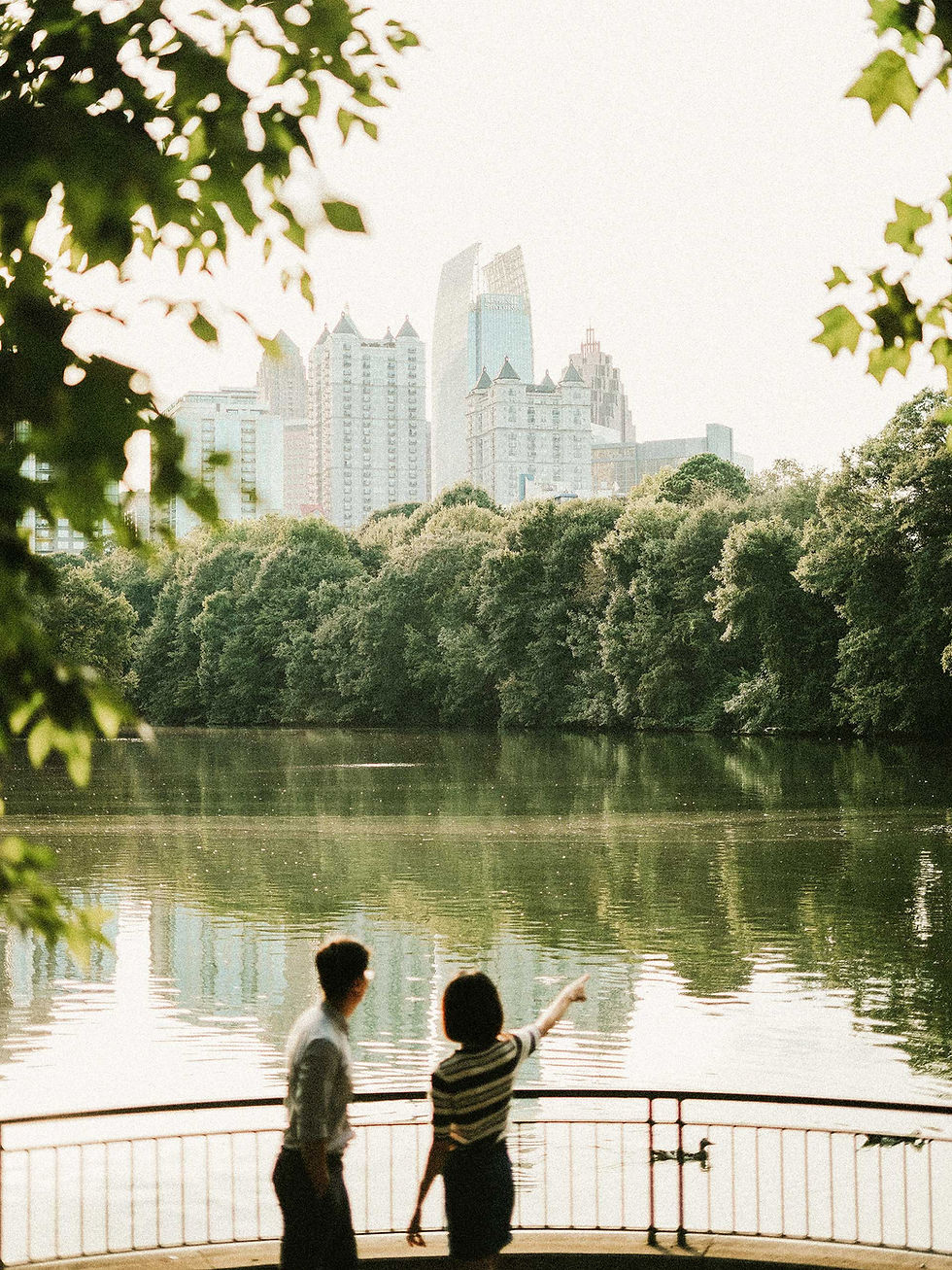 Atlanta skyline from park view Georgia cityscape
