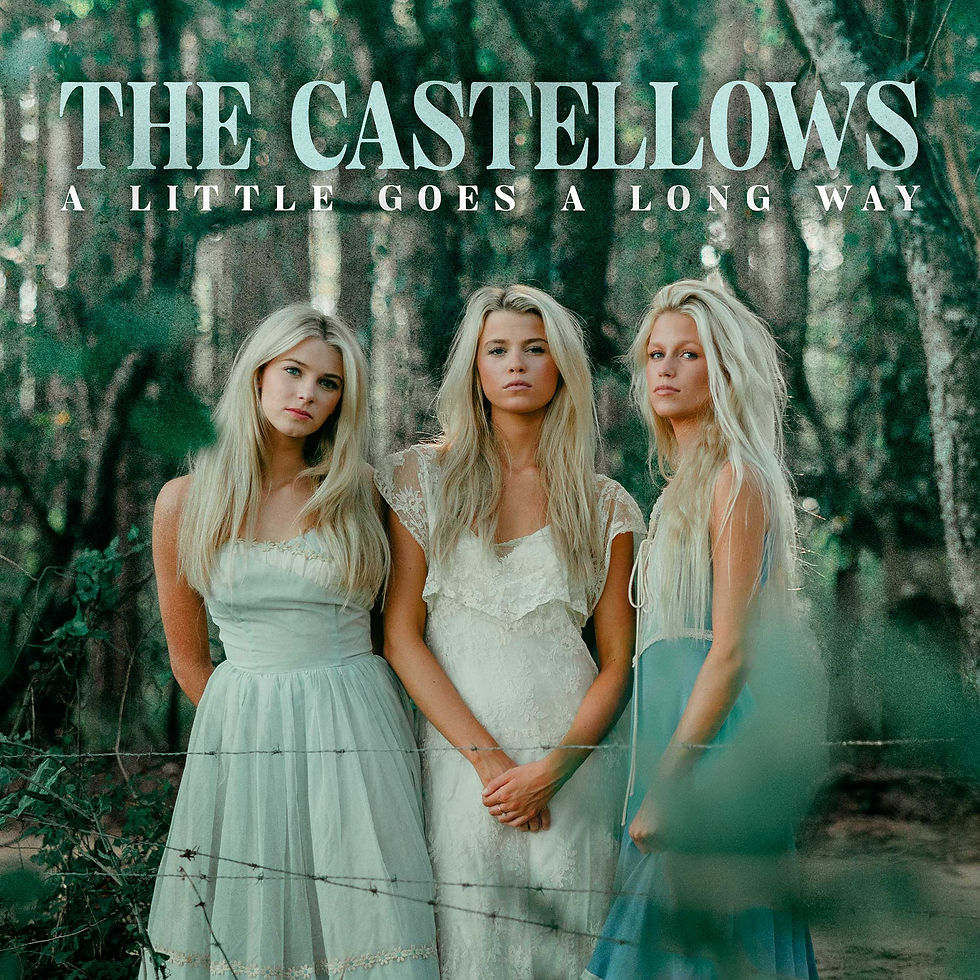 The Castellows standing together in a wooded setting for their “A Little Goes a Long Way” EP artwork