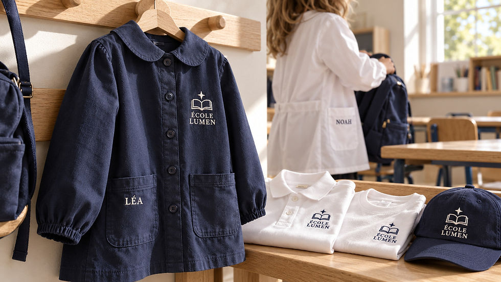 BRODERIE DE LOGO SUR UNIFORMES ET BLOUSES SCOLAIRES A PARIS