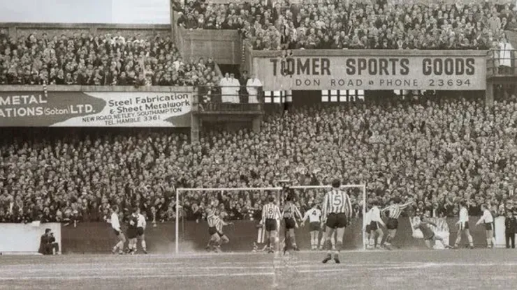 The Dell. You can see what Micky Channon meant about the fans being right on top of the pitch.