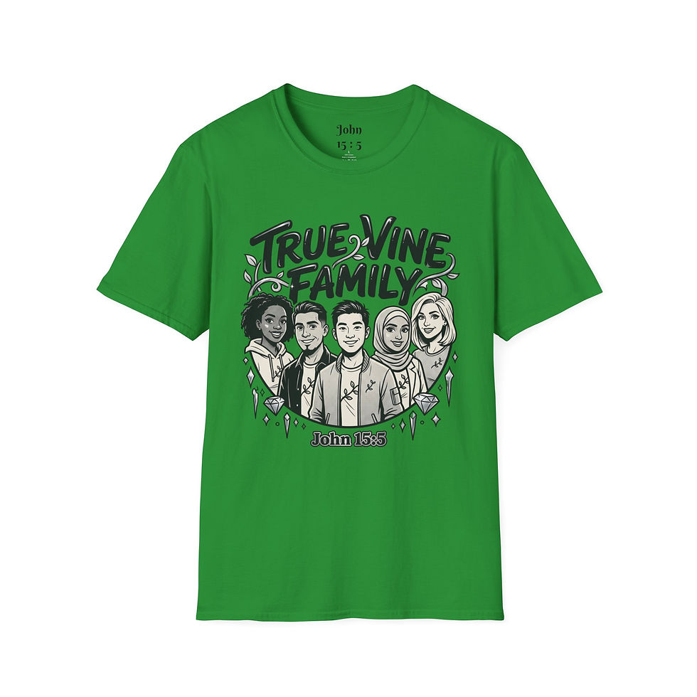 Thumbnail: True Vine Family T-Shirt — Christian John 15:5 Faith Graphic Tee