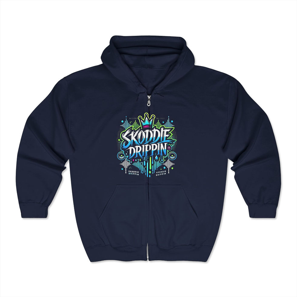 Thumbnail: Skoddie Drippin Urban Graphic Zip-Up Hoodie, Cool Streetwear, Unisex Sweatshirt
