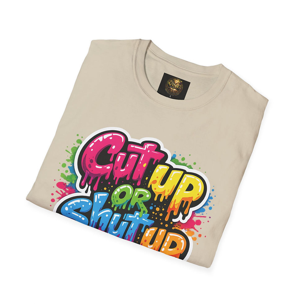 Thumbnail: Cut Up or Shut Up Dripping Graffiti Scissors T-Shirt | Streetwear Graphic Tee