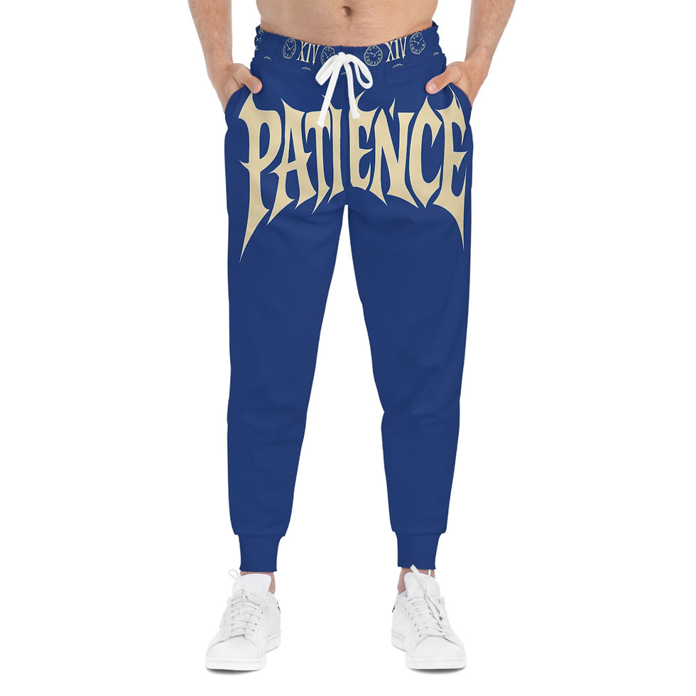 Thumbnail: "Patience 2:50's" Graphic Athletic Joggers Dark Blue