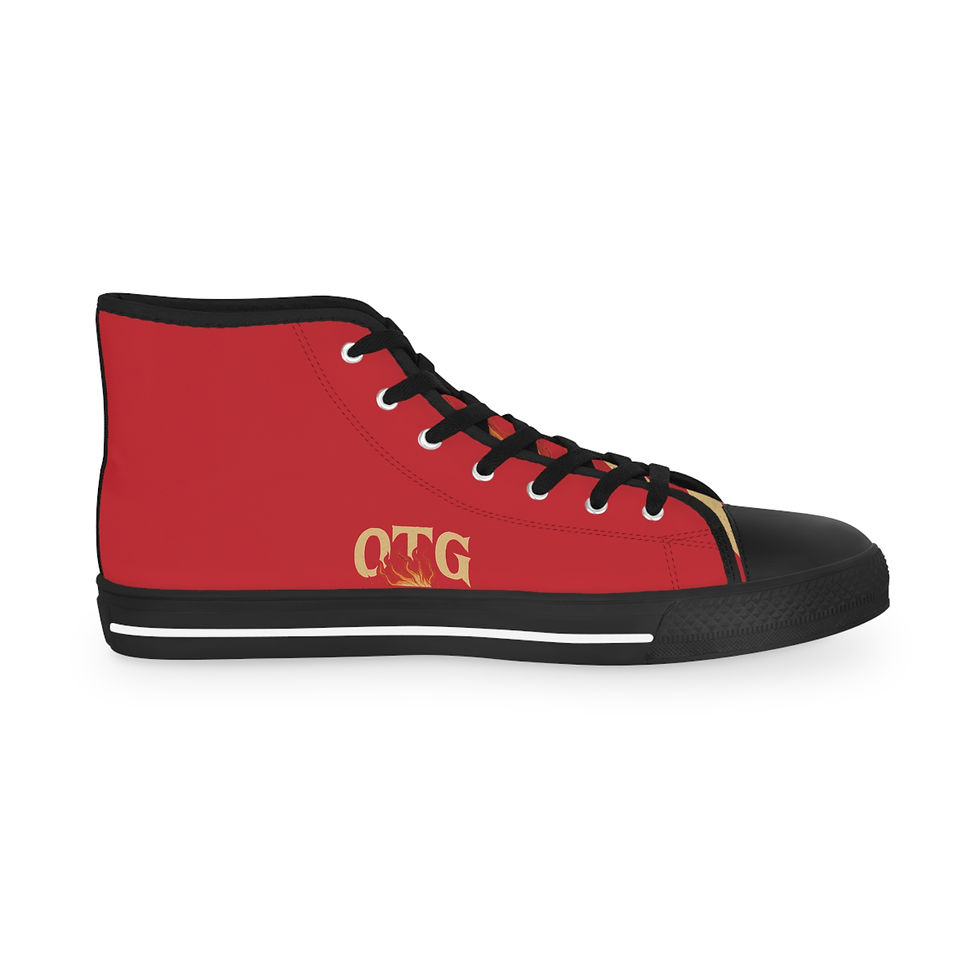 Thumbnail: "OTG" High Top Sneakers for Men (Dark Red)