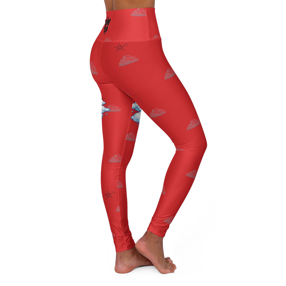 Thumbnail: (Red) High-Waist Yoga Leggings — "Dreamwave" Activewear
