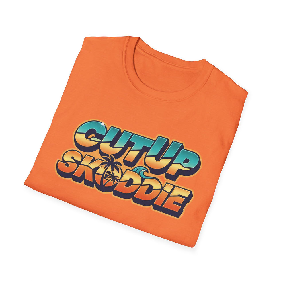 Thumbnail: Cut Up Skoddie Retro Logo T-Shirt — Vintage Surf/Skate Vibe Tee